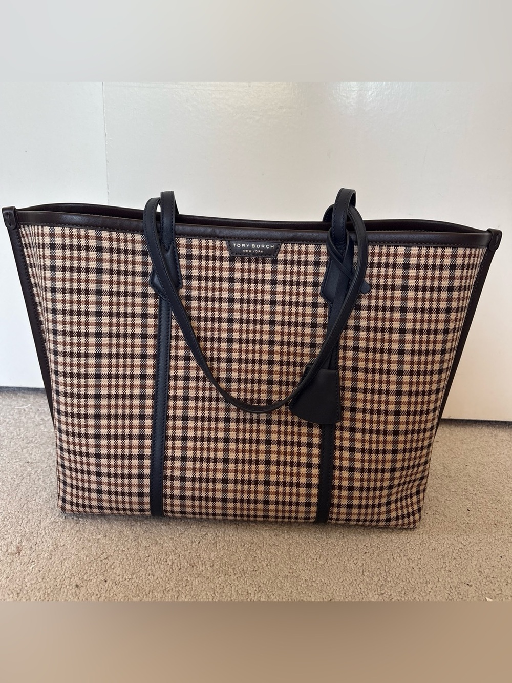 Tory Burch Perry plaid tote